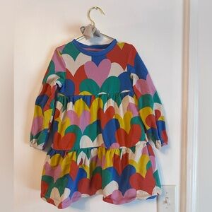 Mini Boden rainbow Hearts Girls Dress